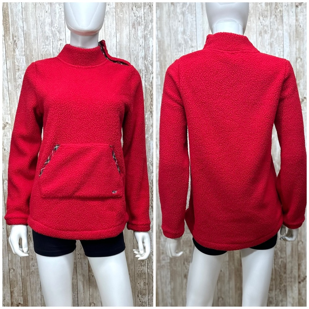 Vineyard Vines Sherpa Mock Neck Tunic in Red Velvet NWT [1680]